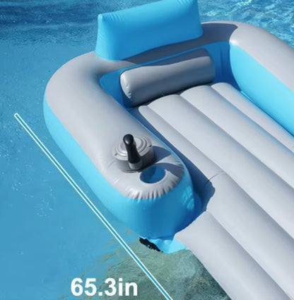 Addotron Customized Inflatable Float with Backrest Perforated Inflatable Floating Bed