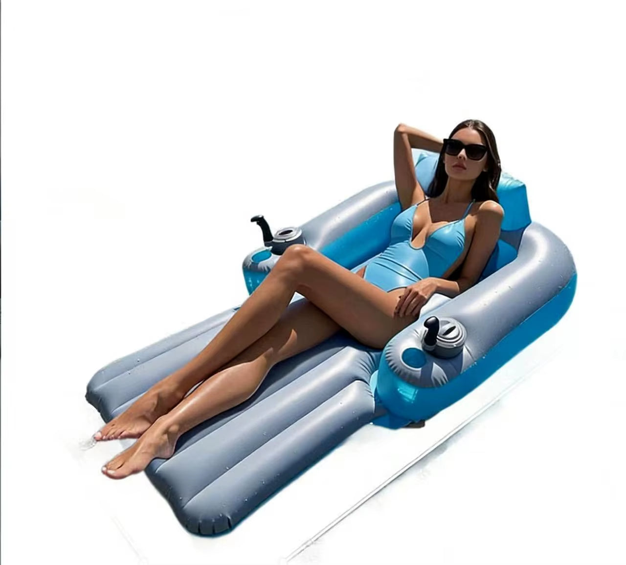 Addotron Customized Inflatable Float with Backrest Perforated Inflatable Floating Bed