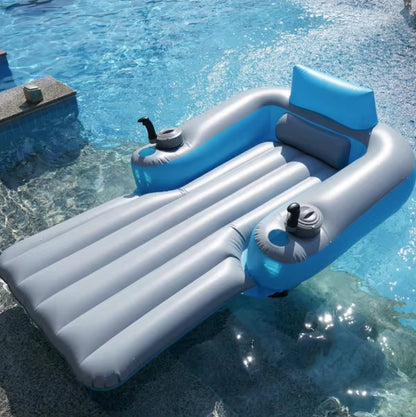Addotron Customized Inflatable Float with Backrest Perforated Inflatable Floating Bed